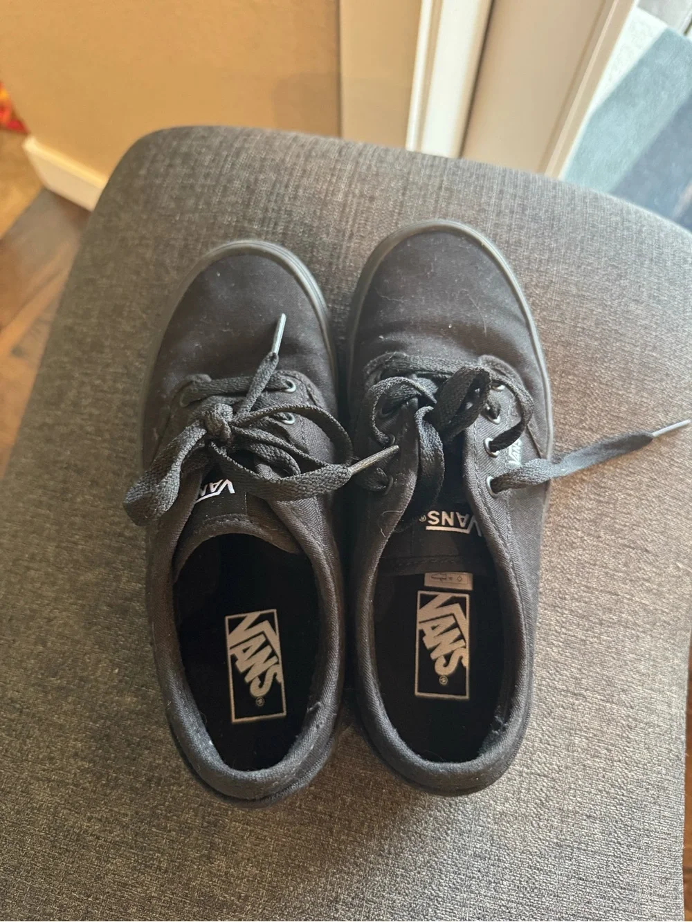 Vans Kids Black Canvas Lace-Up Sneakers